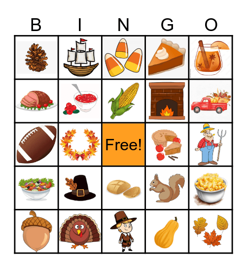 Thanksgiving Bingo Card