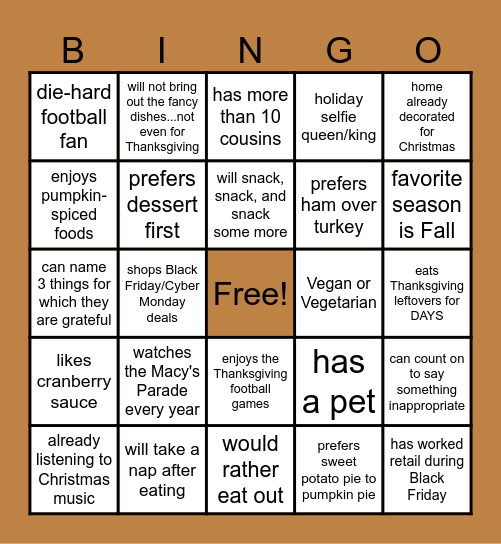 Mingle & BINGO! Bingo Card