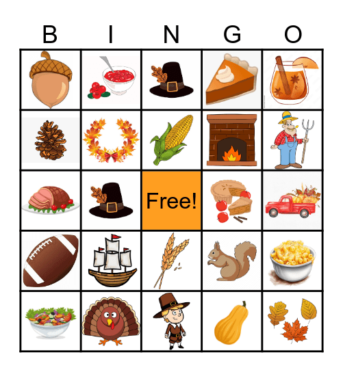 Thanksgiving Bingo Card