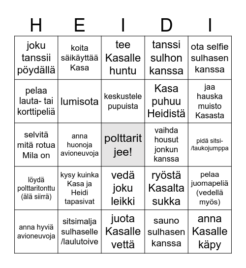 Erittäin salainen polttaribingo Card