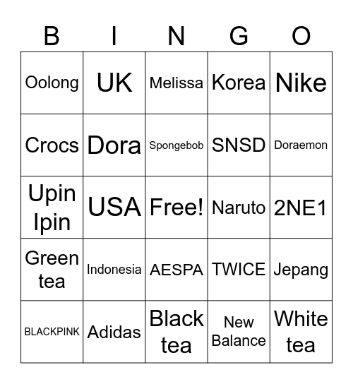 MINE Bingo Card