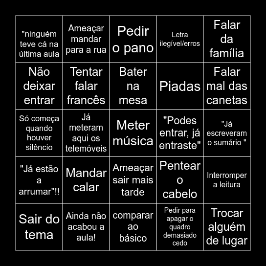 Bingo do careca Bingo Card