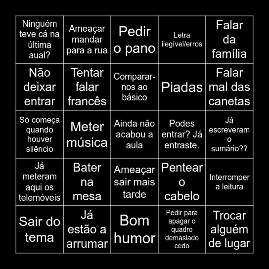 Bingo do careca Bingo Card