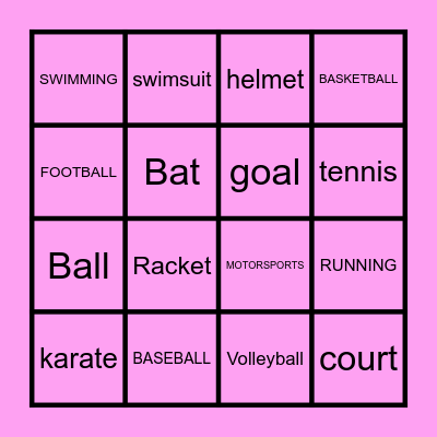 Vocabulary Bingo Card