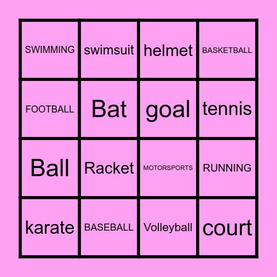 Vocabulary Bingo Card