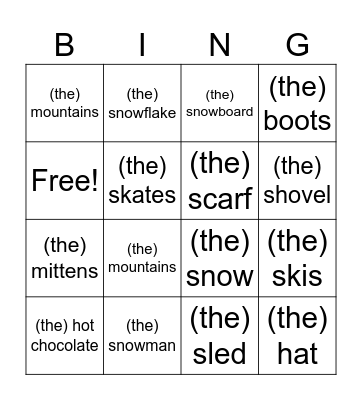 Winter BINGO! Bingo Card