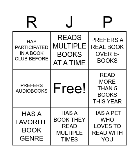 The Little Book of RJ in Education Book Club Bingo Card