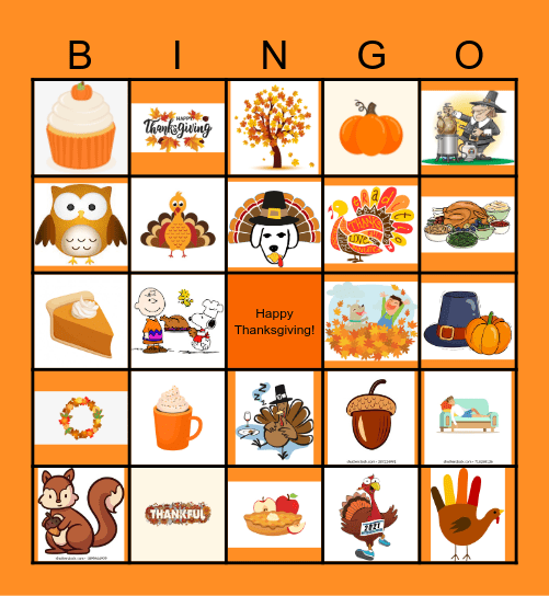 Thanksgiving Bingo Card