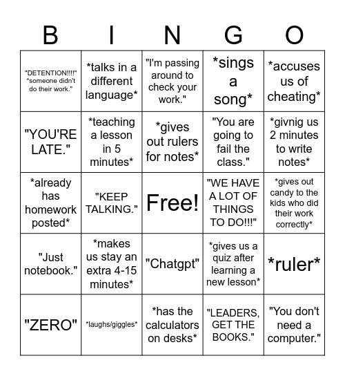 Jean Louis Bingo Card