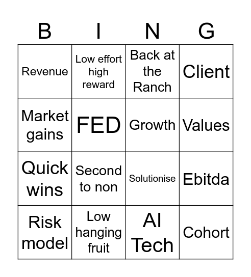 Townhall Bingo Card