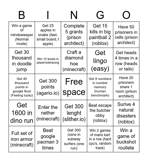 With friends Bingo Card