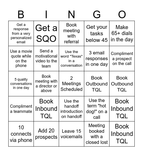 Core New Bingo Card