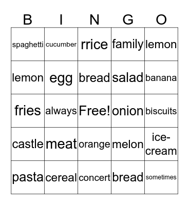 Bingo #8 Bingo Card