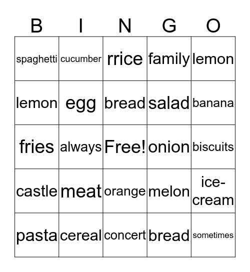Bingo #8 Bingo Card