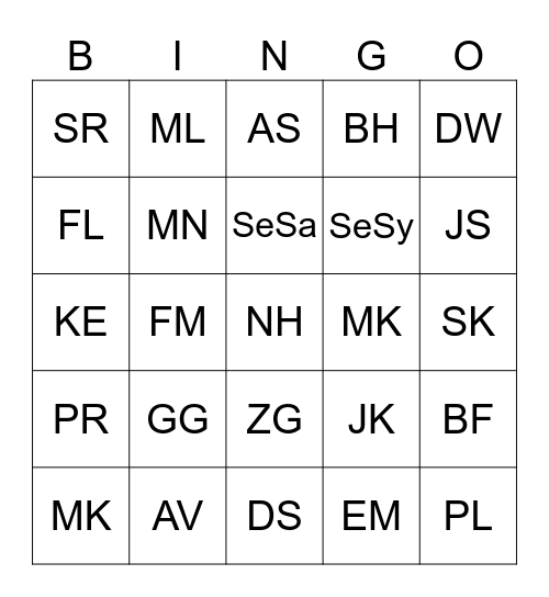 KXL FRA BINGO Card