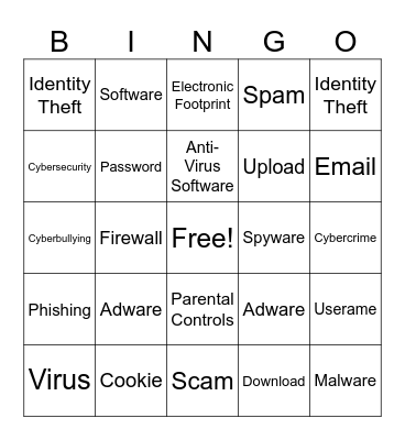 Internet Safety BINGO Card