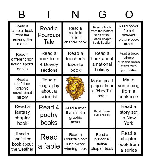 Fourth Grade Book Bingo Card