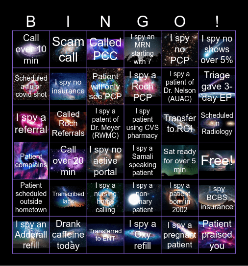 Bingo 11/22/2024 Bingo Card