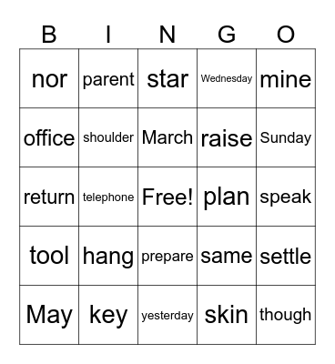 List #7 3rd Grade Bingo Card