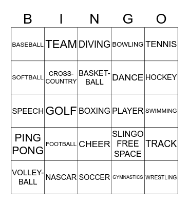 APOLLO SLINGO Bingo Card