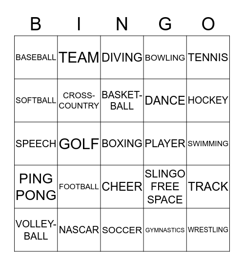 APOLLO SLINGO Bingo Card