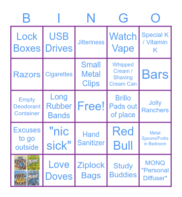 Red Flags - Substance Use Bingo Card