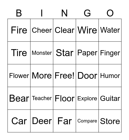 Final Bingo Card