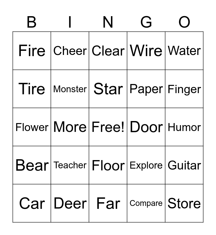 Final Bingo Card