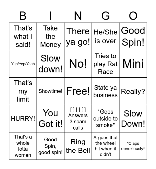 Pickle King Price is Right Bingo Card