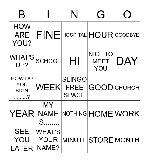 APOLLO SLINGO Bingo Card