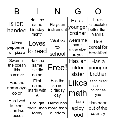 Choir Bingo Card