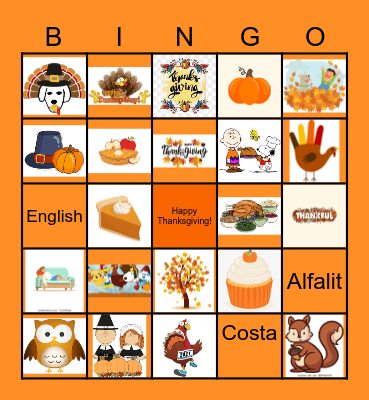 Ingram Micro Thanksgiving Bingo Card