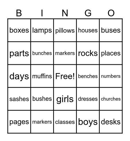UFLI 99 es/s Bingo Card