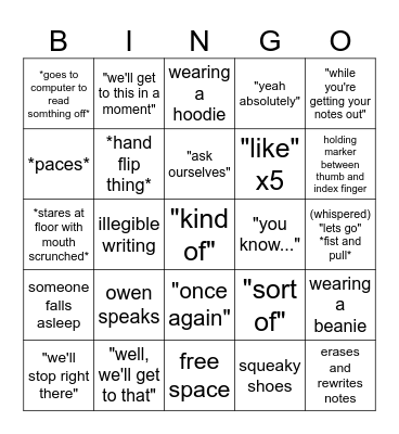 government bingo Card