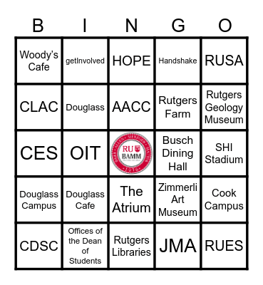 BAMM BINGO Card