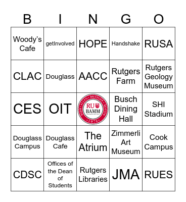 BAMM BINGO Card