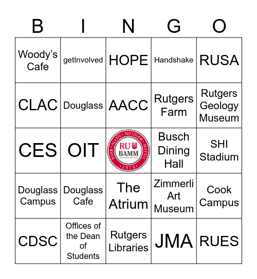 BAMM BINGO Card