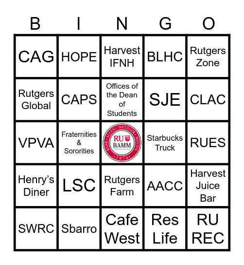 BAMM BINGO Card