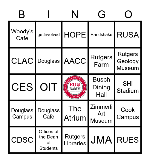 BAMM BINGO Card