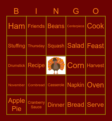 Thanksgiving Bingo Card
