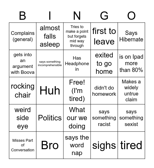 JD Bingo Card