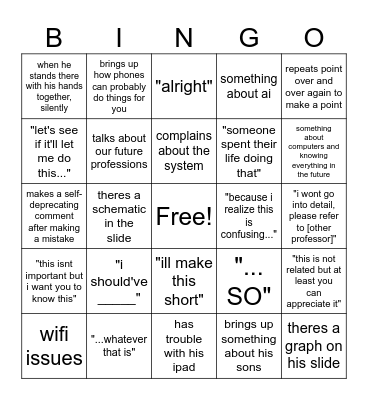 miller bingo Card