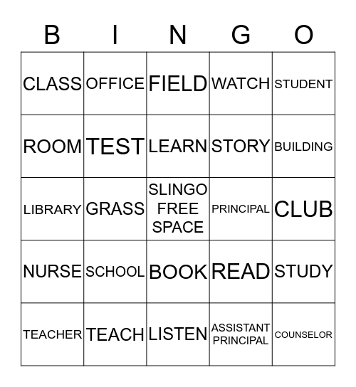 APOLLO SLINGO Bingo Card