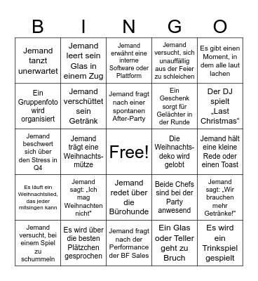 TP Christmas Party Bingo Card