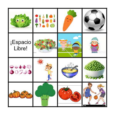 Las verduras Bingo Card