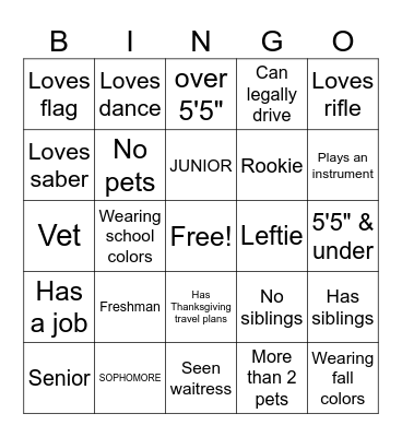 Human Bingo Card