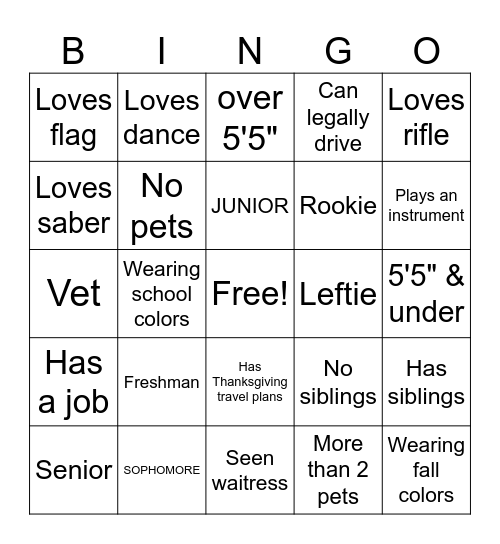 Human Bingo Card