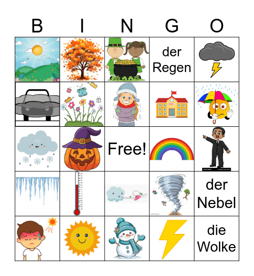 Wetter Bingo Card