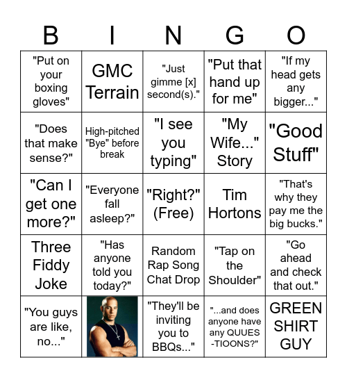 Captain Canada Bingo Card