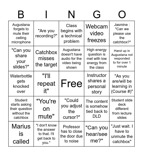 CSD Bingo Card